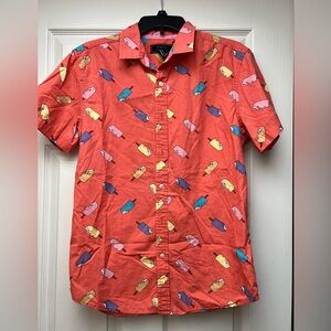 21 men popsicle print short sleeve button down shirt